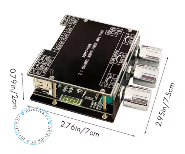 ZK-LT23 – 2.1 channel 2x50 plus 100 watt subwoofer output Class D Audio Amplifier - support Bluetooth AUX and USB Color Black